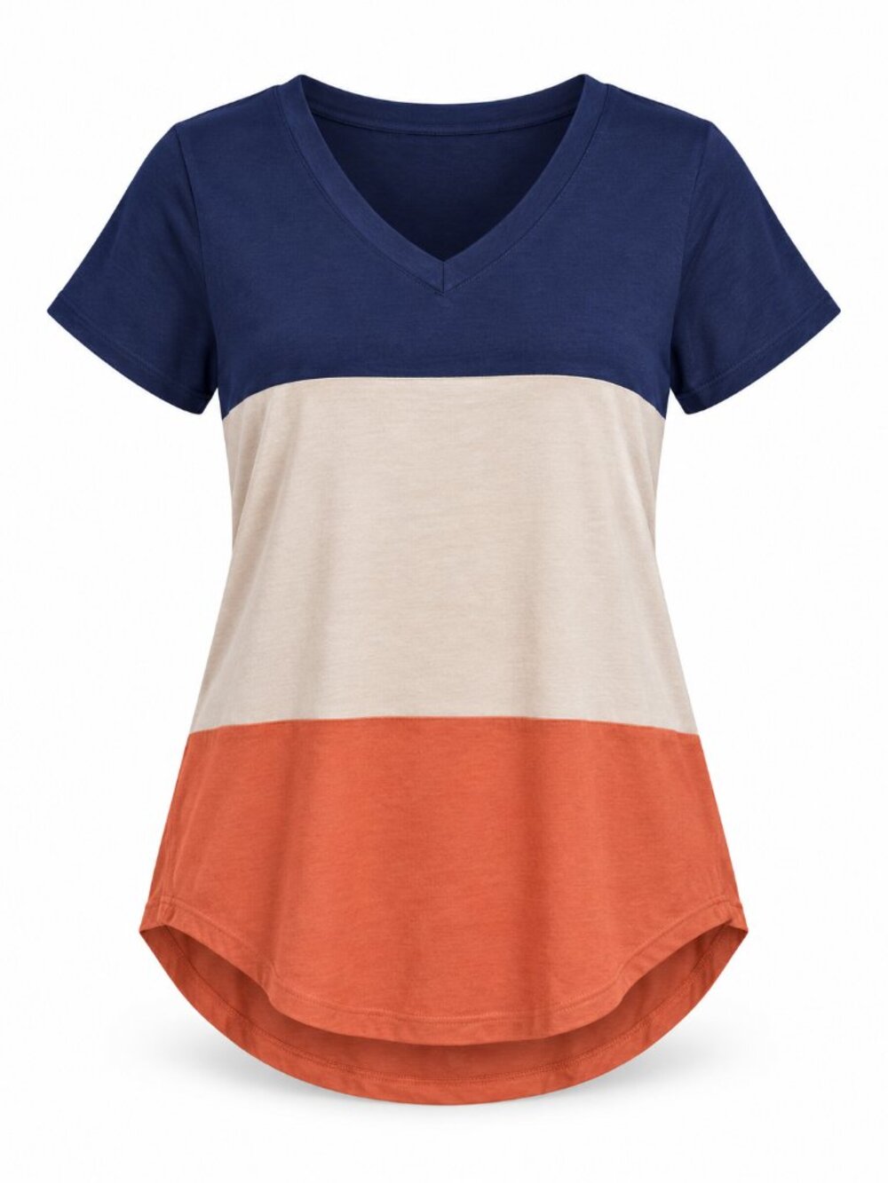 Amaryllis Colorblock V-Neck Tee Size S New Without Tags